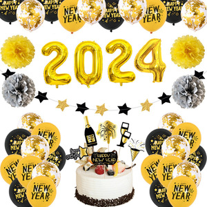 Decoración de Año Nuevo <span class=keywords><strong>Boom</strong></span> Ball Decoración de fiesta de Año Nuevo 12 "látex redondo 32" Globo de Año Nuevo Digital - Product Image 1