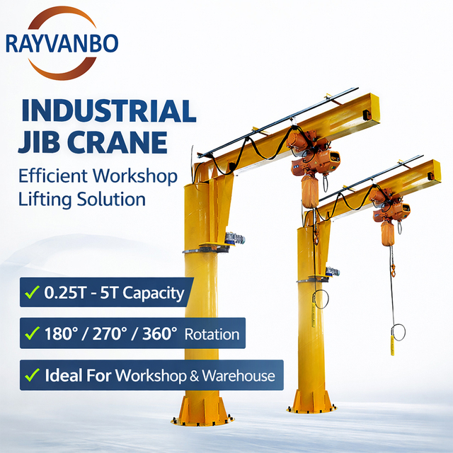 Slewing Cantilever Arm 500kg 1 Ton 2 Ton 3 Ton 5 Ton Cantilever Column Jib Crane with Electric Hoist for Workshop