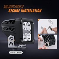 Luces LED Cuadradas de 3.2 Pulgadas con DRL, 20W 2510LM, Luz de Trabajo de Haz Superconcentrado para Conducción Todoterreno, Luces de Zanja para Camiones, SUV, ATV y UTV