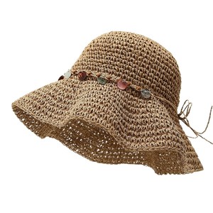 <span class=keywords><strong>Chapeau</strong></span> <span class=keywords><strong>de</strong></span> <span class=keywords><strong>paille</strong></span> au crochet pour femme, respirant, à large bord, ajouré, protection UV, idéal pour l'été, la plage <span class=keywords><strong>et</strong></span> les vacances - Product Image 6