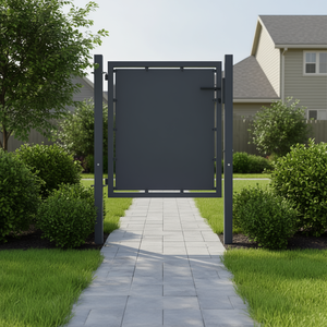 Puerta de Jardín de Acero de 39.4x29.5 Pulgadas, Diseño Minimalista en Antracita, Apertura Manual, Fácil Instalación - Product Image 3