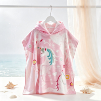 Wholesale Luxury Custom Pure Cotton Eco-Friendly Modern Turkish Sand Free Quick-Dry Printed Child Beach Towel Hooded Poncho