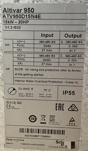 Accionamiento eléctrico de velocidad variable ATV950D15N4E UMP usado - Product Image 2