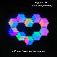 Panel lampu Quantum Visual 3D lampu dinding Gaming RGB ultra-tipis dengan sinkronisasi musik, kontrol aplikasi untuk pengaturan PC & lampu malam sekitar