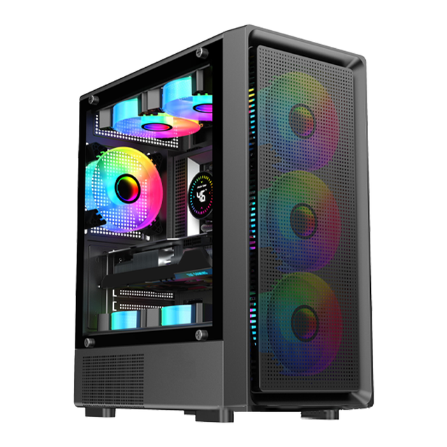 Mid Tower Gaming Computer Case Steel Chassis 330mm VGA Support 165mm CPU Cooler 2SSD 1HDD USB 3.0