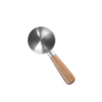 Cuillère doseuse à café en acier inoxydable Dingyue avec manche en bois, cuillère de dosage précise pour poudre de café, accessoire pour barista
