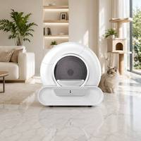 Bac à litière pour chat électrique rond et fermé, nettoyage automatique, capteur intelligent, grande taille, contrôle par application