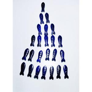 Pierre précieuse naturelle en lapis-lazuli en forme de poisson, 8x25 mm, pendentif en lapis-lazuli bleu - Product Image 6