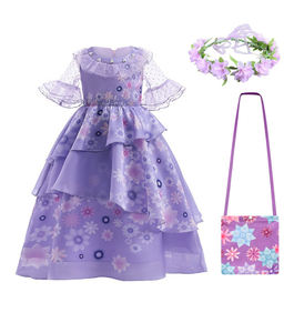Disfraz de Encanto <span class=keywords><strong>Isabela</strong></span> para niñas, vestido morado, disfraces elegantes para niños, ropa de princesa para fiesta de Navidad - Product Image 4