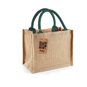 Bolsa de playa de arpillera de yute grande personalizada con asas de algodón Proveedor de exportación de calidad BD para viajar y comprar - Product Image 6