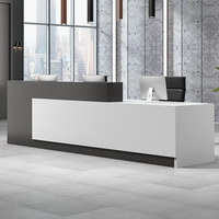 Comptoir de réception moderne et spacieux pour salon, bureau de luxe avec rangement, bureau d'accueil, bureau de hall d'entrée 2026