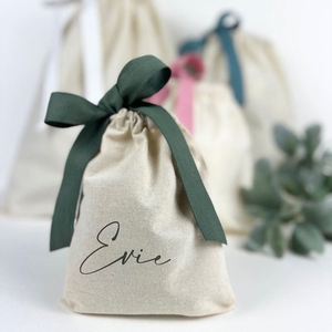 Bolsa de Regalo de Lona de Algodón Ecológica Pequeña al por Mayor, Bolsa con Cordón de Algodón para Cinta de Algodón de Colores - Product Image 3