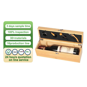 custom Bamboo Wine Case with Tools Set Wine Storage Box Gift for wood corkscrew gift box