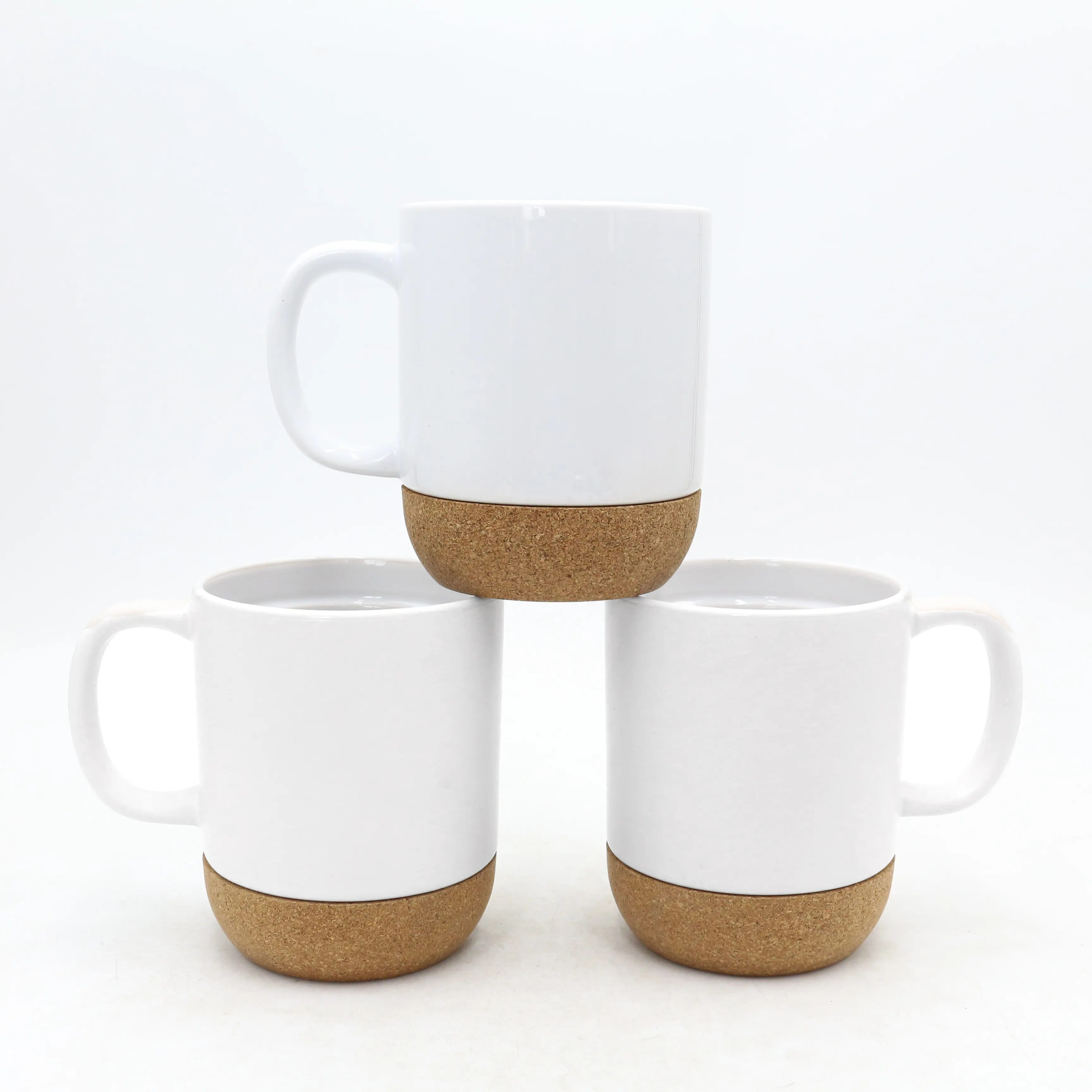Personalized Cork Bottom wood Java sublimation logo coffee Mug