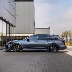 Runde ajustement parfait pour <span class=keywords><strong>Audi</strong></span> <span class=keywords><strong>RS6</strong></span> mise à niveau nouveau <span class=keywords><strong>Design</strong></span> Style Kit de carrosserie en Fiber de carbone sèche pare-chocs avant diffuseur arrière jupes latérales - Product Image 4