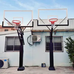 Supporto da basket in vetro interrato fornito in fabbrica cerchio rimovibile regolabile