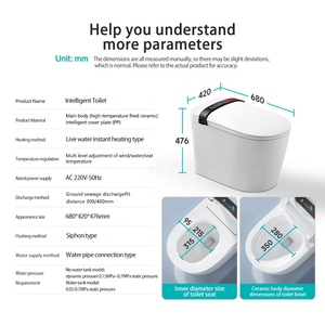 WC intelligent CE Watermark avec télécommande, cuvette de toilette automatique avec bidet intégré, certifié australien pour l'eau - Product Image 3