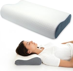 Ergonomic Cervical Contour Memory Foam <b>Bed</b> Pillow with Orthopedic <b>Support</b> Shoulder Pain Relief and Sleeping Comfort - Product Image 1