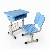 Vente directe d'usine, ensemble de chaise et de bureau d'école réglables pour salle de classe, mobilier scolaire pour étudiants, structure en métal, ensemble de bureau pour étudiants