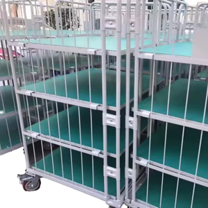 Haute qualité dynamique Mobile fil métallique rouleau palette Cage chariot personnalisé à usage moyen industriel Transport entrepôt pliable - Product Image 1