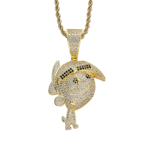 Nouveau Collier Hip Hop Pendentif Personnage Rébellion Anime Micro Sertie de Zircons Accessoires Bijoux Cadeau de Fête - Product Image 1