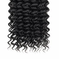Extensions de cheveux humains en vrac Afro Kinky, Ondulations profondes, Cheveux à tresser en vrac, Noir naturel, Lots de cheveux Remy