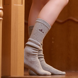 Tùy Chỉnh Cơ Bản Rắn Màu Hai Lớp Bông Vớ Ấm Áp Và Mềm Mại Giữa Vớ Với Biểu Tượng Tùy Chỉnh - Product Image 6