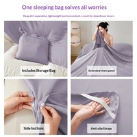 Housse de sac de couchage anti-salissure pour voyage et hôtel, drap de lit uni portable, housse de matelas hygiénique et portable