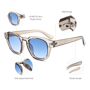Gafas de Sol de Plástico con Bisagras Metálicas y Protección UV400, Diseño Personalizado con Logotipo, Venta al por Mayor Directa de Fábrica, Alta Calidad - Product Image 6