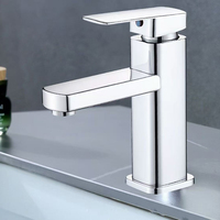 Robinet d'eau chaude et froide pour lavabos, robinet de lavabo moderne pour salle de bain, robinet de salle de bain à poignée unique
