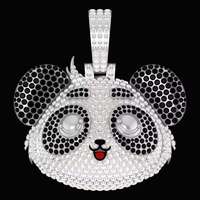 Colgante de Diseño Personalizado con Incrustaciones de Diamantes, Estilo Hip Hop, Plata 925, Blanco y Negro, Moissanita VVS, Joyería de Moda