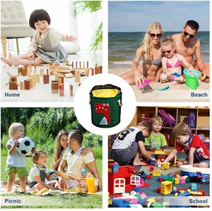 Simpatico dinosauro Design giocattolo per bambini cestino portaoggetti rapido cestino portaoggetti in feltro e grande tappetino da gioco con coulisse - Product Image 6