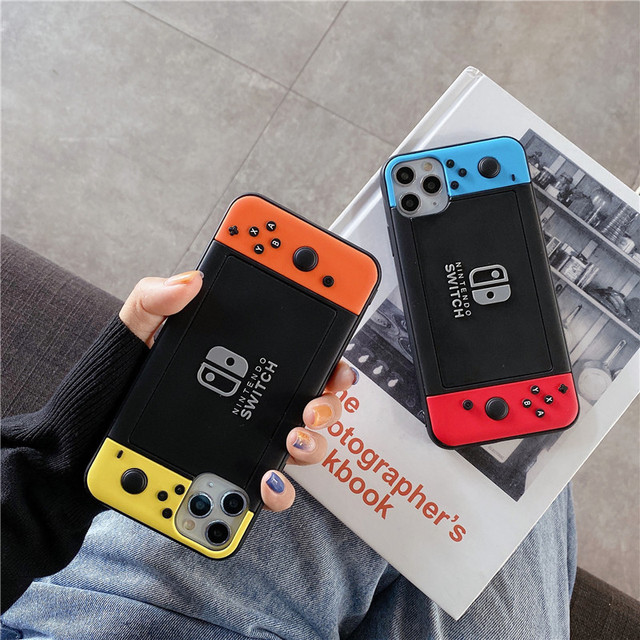Cartoon Retro Game Boy Anti-Shock TPU Phone Case for iPhone 11 12 13 14 Pro Max S R 7 Plus SE 2020 Silhouette Gameboy Cover