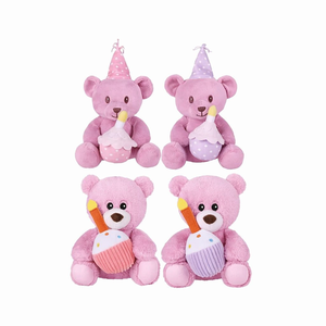 Adorable Ours en Peluche Marron Moelleux Tenant une <span class=keywords><strong>Bougie</strong></span> Gâteau, Jouet en Peluche Certifié CE CPC, Animal en Peluche pour Décoration de Baby Shower et Anniversaire - Product Image 2