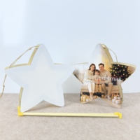 Nouvelle Lanterne LED Pentagramme de Noël 2026 à Sublimation, Impression Double Face, Cadre Photo, Style Poteau Portable pour Cadeau de Noël