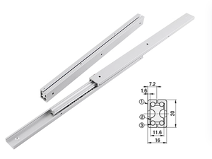 Rodamiento de canal de extensión completa bidireccional de 3 secciones, gabinete de cierre suave, rieles deslizantes lineales industriales, pista superpuesta de doble capa - Product Image 5