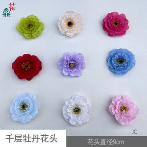 Têtes de fleurs de pivoine en soie, fleurs artificielles faites à la main pour la décoration de la maison, décoration de mariage, style moderne - Product Image 5