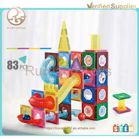 Venta al por mayor de alta calidad DIY imán bloque azulejos regalo Super magnético bloques de construcción iluminación bola pista bloque juguetes para niños