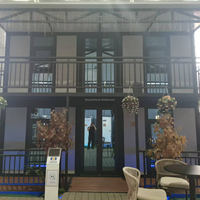 Casa Contenedor Prefabricada de 2 Pisos con Balcón, Casa Modular Expandible y Desmontable para Villa, Resort, Hotel