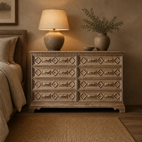 Nouvelle commode de chevet de style palais, luxueuse, faite à la main, en bois, avec 8 tiroirs, pour les opérateurs de villas et de manoirs