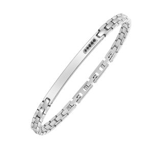 Nuovi Bracciali alla Moda con Logo Personalizzato, Bracciale in Acciaio Inossidabile 316 per Uomo con Incastonatura di Zirconia Cubica 5A - Product Image 2