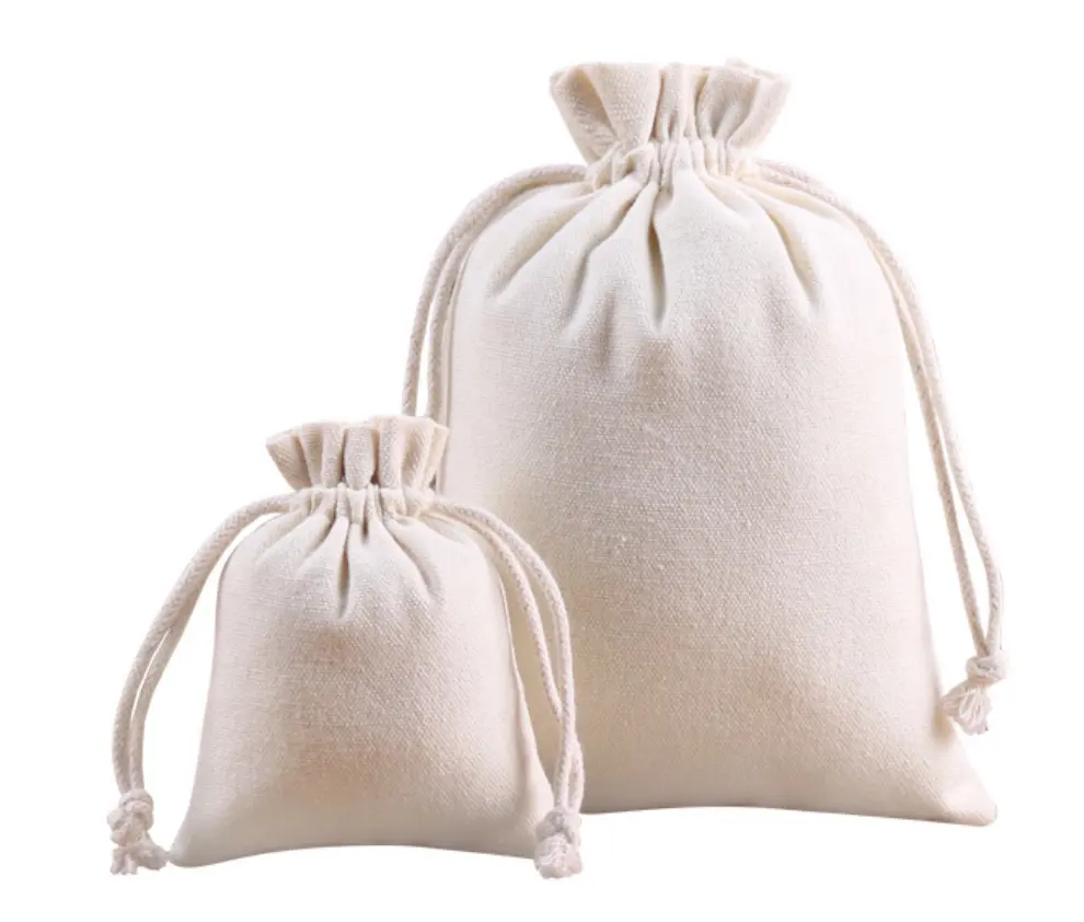 Sacchetto di sapone per candele in lino di cotone stampato con Logo personalizzato RPET sacchetto con coulisse regalo ecologico