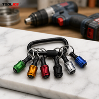 TOOLJOY 6pcs Tempat Bit Obeng Gantungan Kunci 1/4 Hex Shank Aluminium Portabel Adaptor Bit Obeng Grosir Pemasok Harga Pabrik