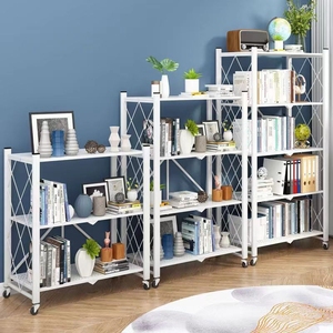 Factory Outlet Multi-Layer Metal Trolley Storage Rack with Locking Wheels for Home Use Stacking Racks <strong>Shelves</strong> - Product Image 4