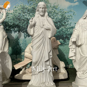 Outdoor Decoratie Natuursteen Sculptuur Wit Marmer Jezus Christbeeld - Product Image 6