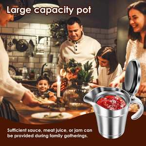 Distributeur de sauce isotherme double paroi en acier inoxydable avec couvercle articulé pour restaurant et usage domestique - Product Image 5