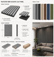 Panneau acoustique en bois lamellé, feutre polyester PET, panneau absorbant le son, décoration intérieure, panneau insonorisant pour mur et plafond