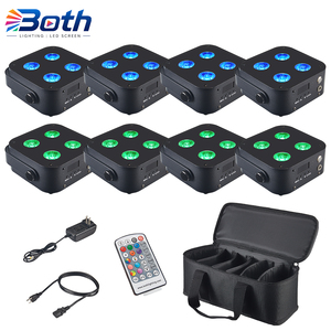 ไฟ LED Uplight ไร้สายแบบชาร์จได้ 4x12W ใช้พลังงานแบตเตอรี่ ควบคุมด้วย DMX สำหรับงานดีเจ งานแต่งงาน งานปาร์ตี้ และงานอีเว้นท์ - Product Image 1