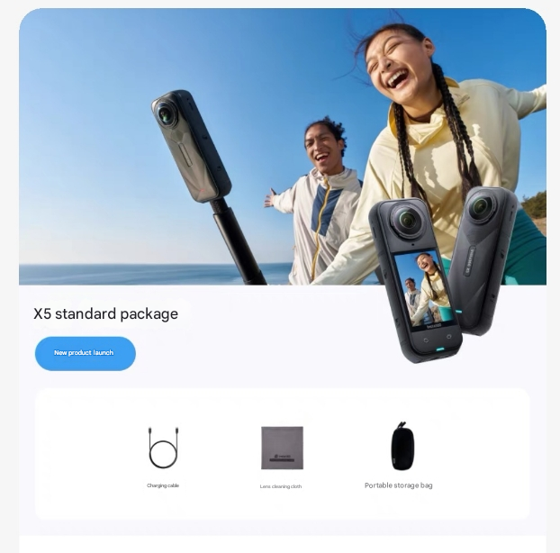 Hongdak New Hot Sale Factory 8K HD Anti-Shake Waterproof Handheld Camera for Insta360 X5 Panoramic Sports Camera