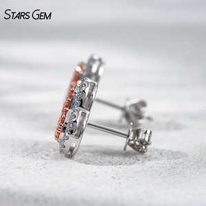Starsgem เครื่องประดับที่ดี10K แข็งทองแฟนซีสีชมพูห้องแล็ปปลูกเพชรรูปหัวใจต่างหูเพชร - Product Image 3